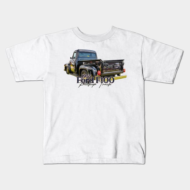 1955 Ford F100 Pickup Truck Kids T-Shirt by Gestalt Imagery